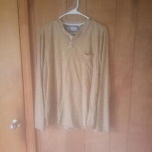 Tallwoods Men’s Brown Long Sleeve Pocket Pullover Shirt Size Large
